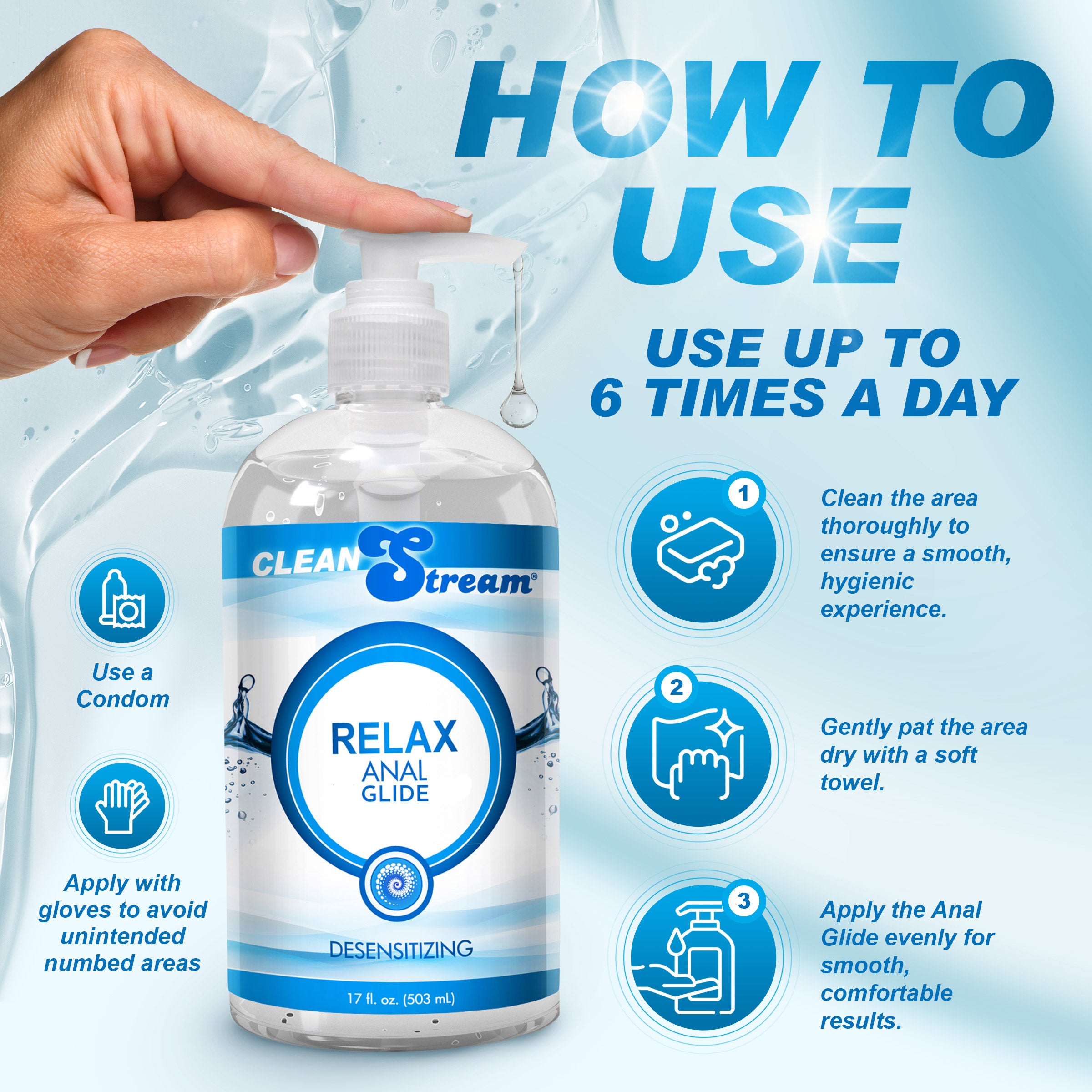 Clean Stream Relax Desensitizing Anal Lube 17 oz