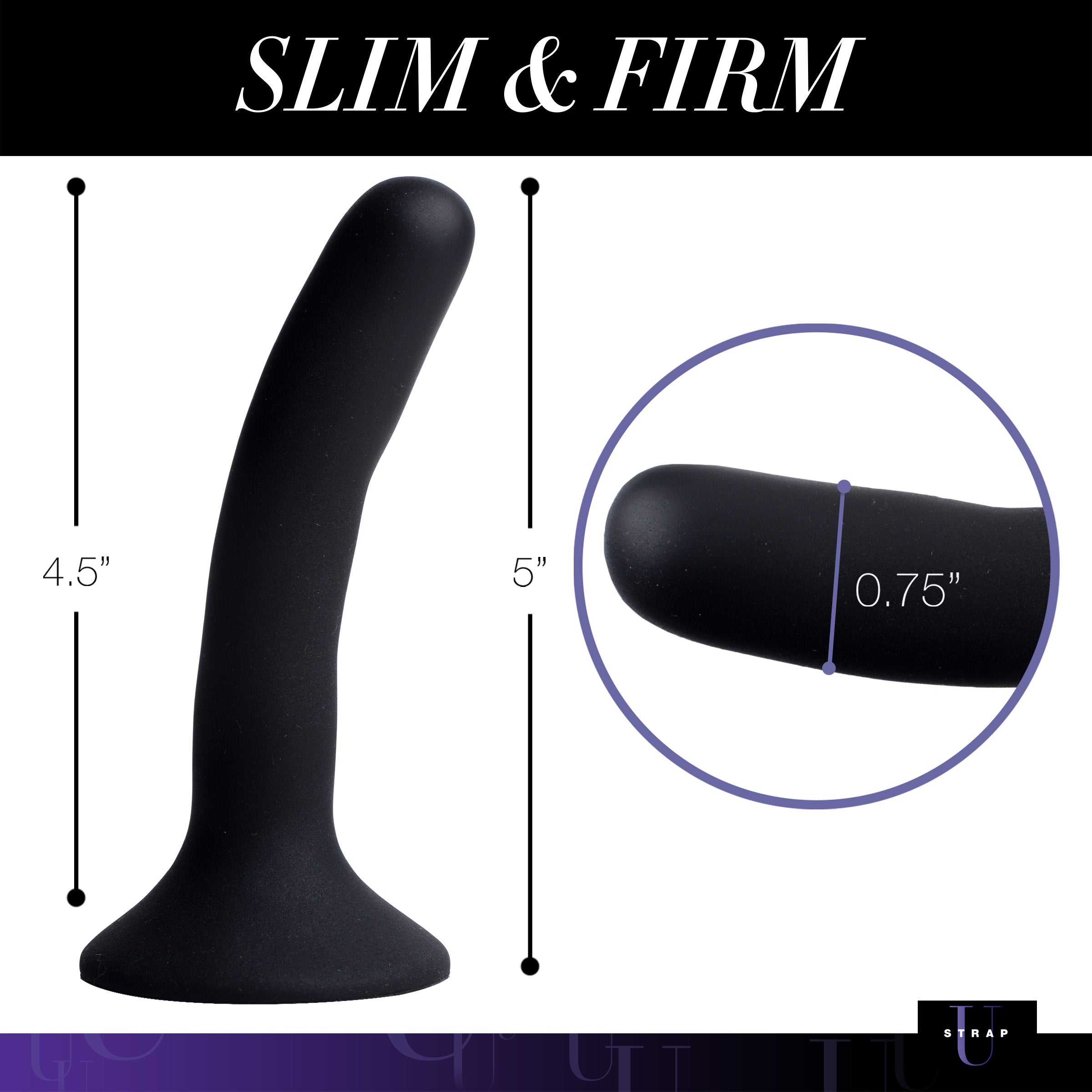 Black Silicone Strap-On Dildo - Small