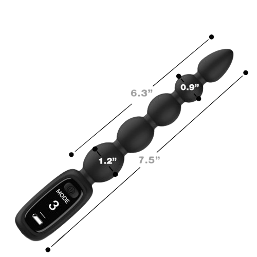 Silicone anal beads with measurements and digital display