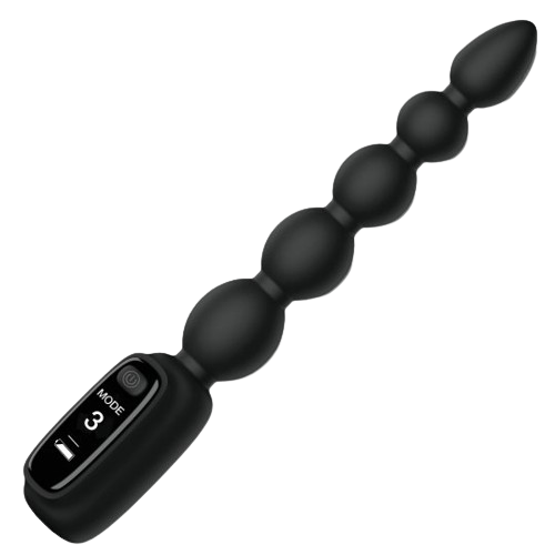Digital display silicone anal beads with control panel
