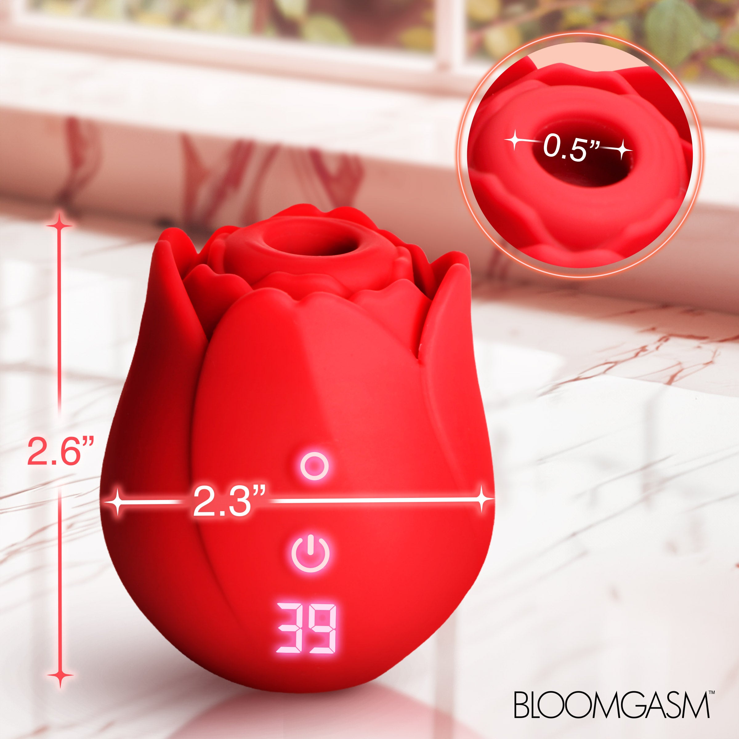 Sucking & Vibrating Digital Clitoral Stimulator Rose Vibrator - Red