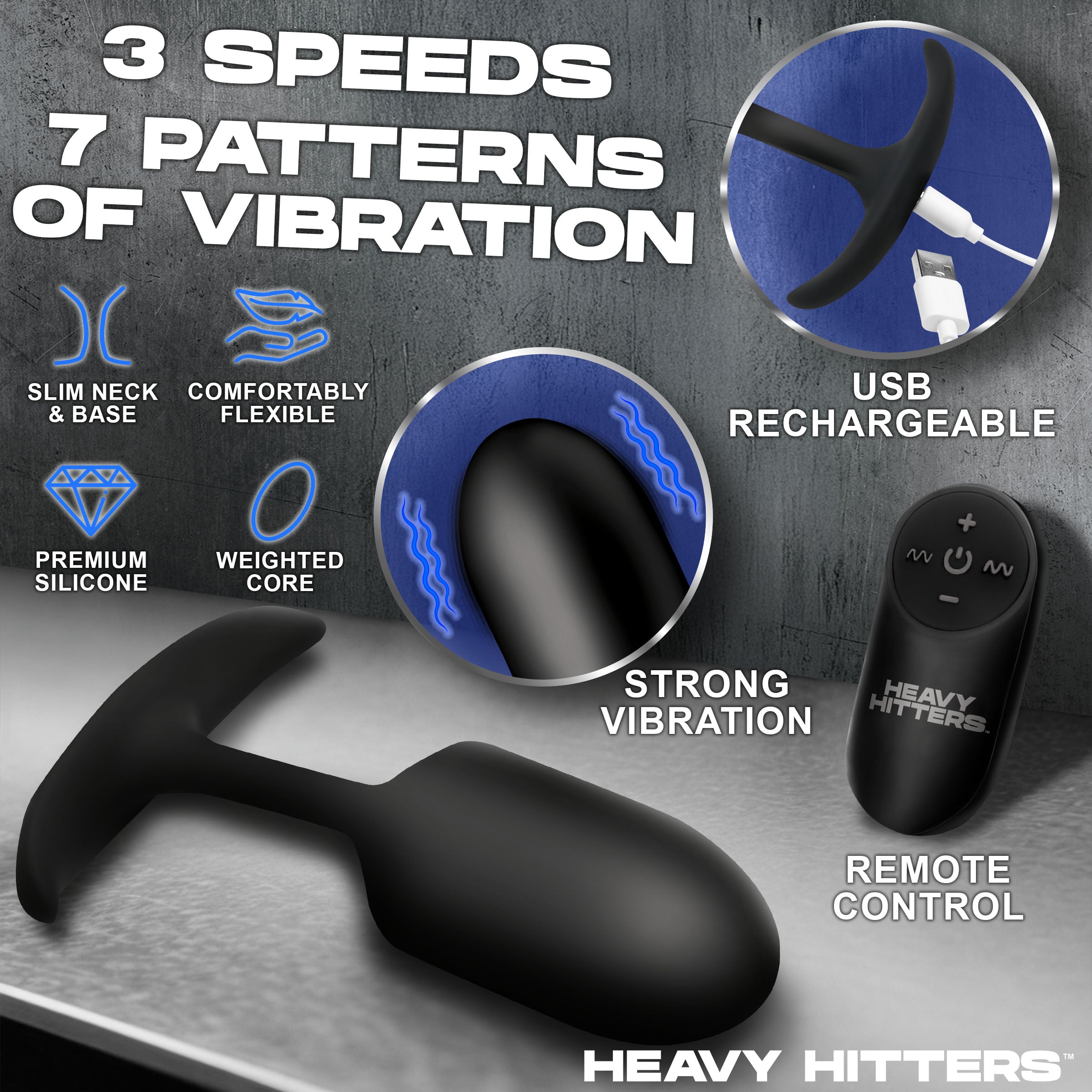 Vibrating Large Weighted Silicone Anal Plug