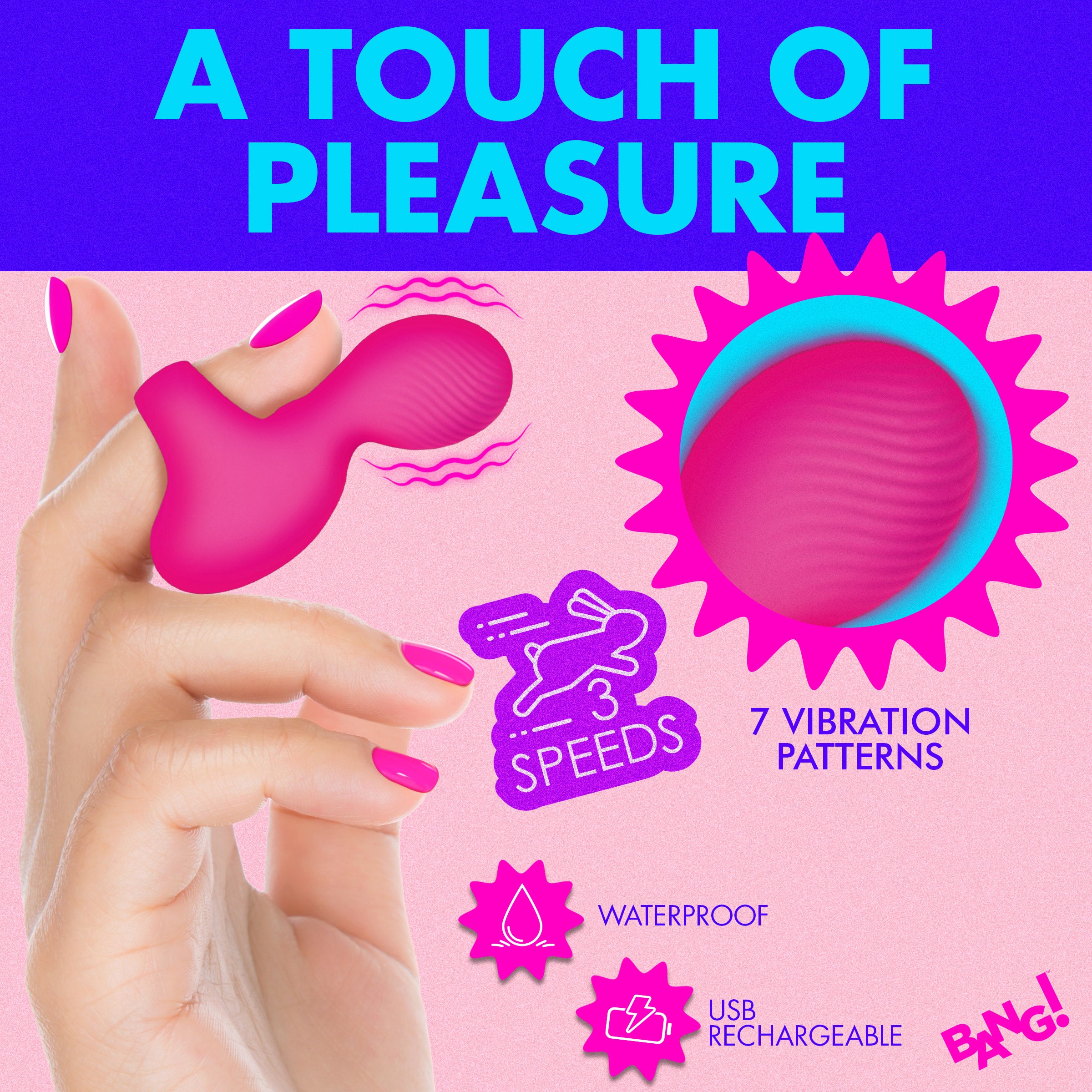Silicone Finger Vibrator - Pink