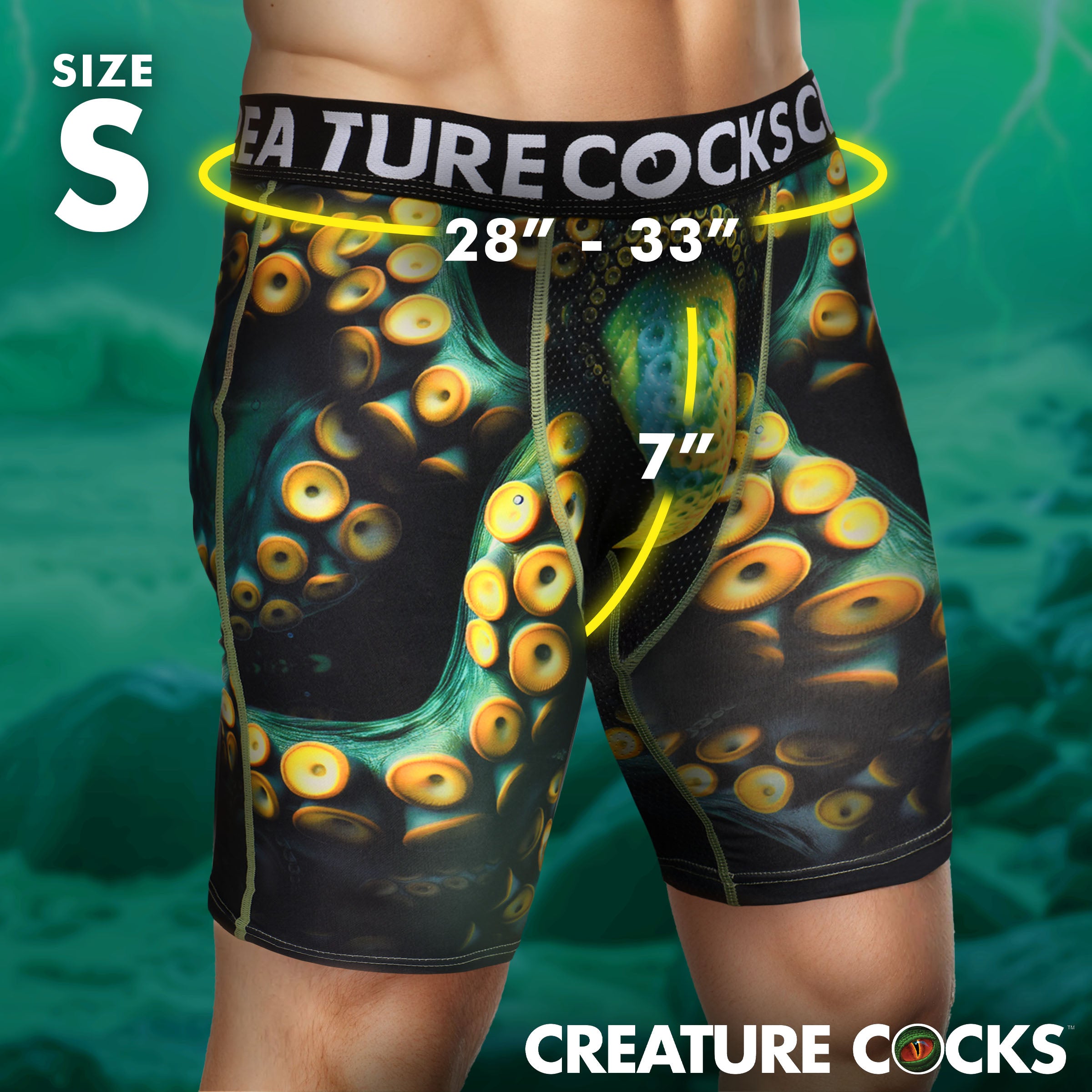 Creature Wear Monstropus Tentacled Monster Boxer Shorts - Small
