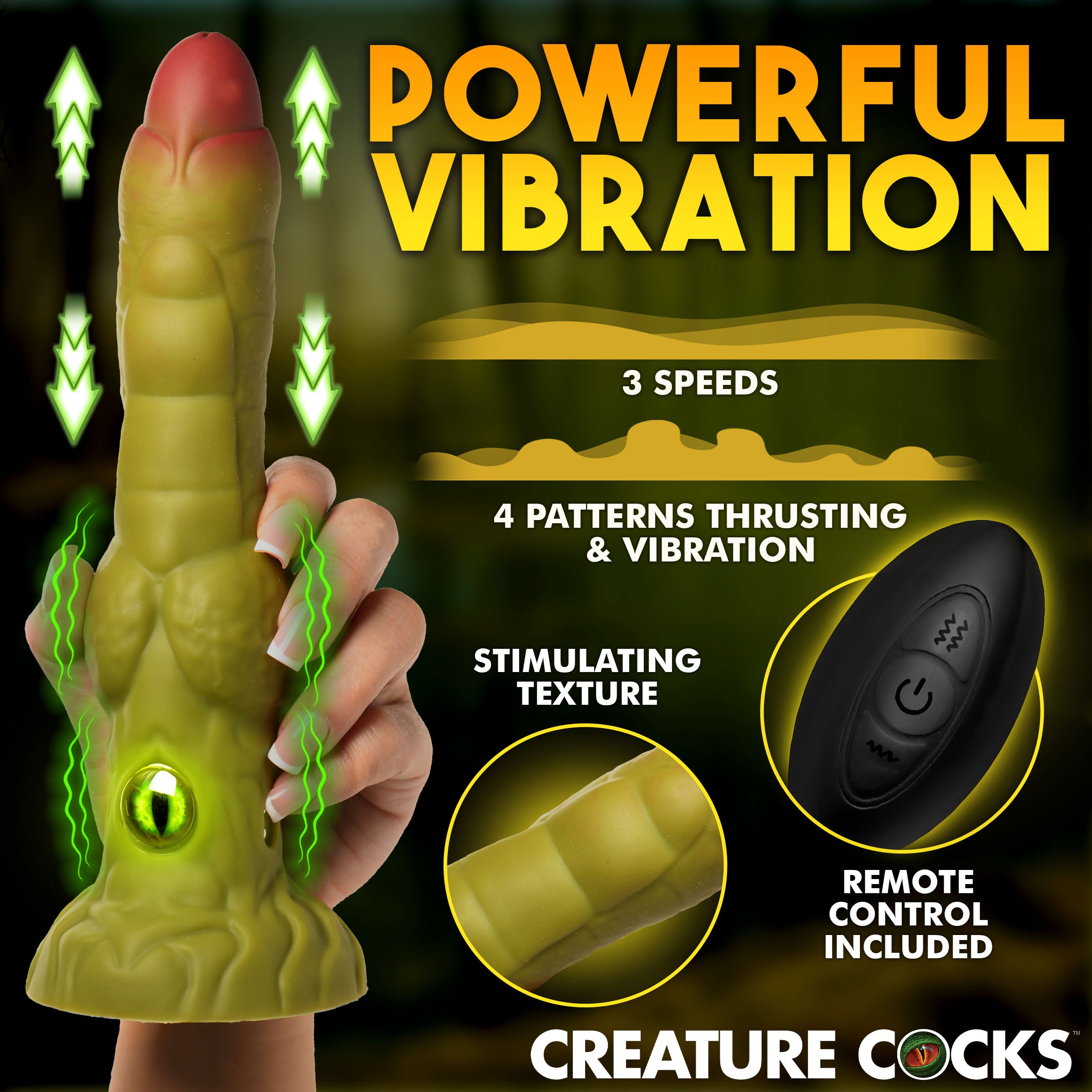Eyegor Thrusting and Vibrating Silicone Dildo