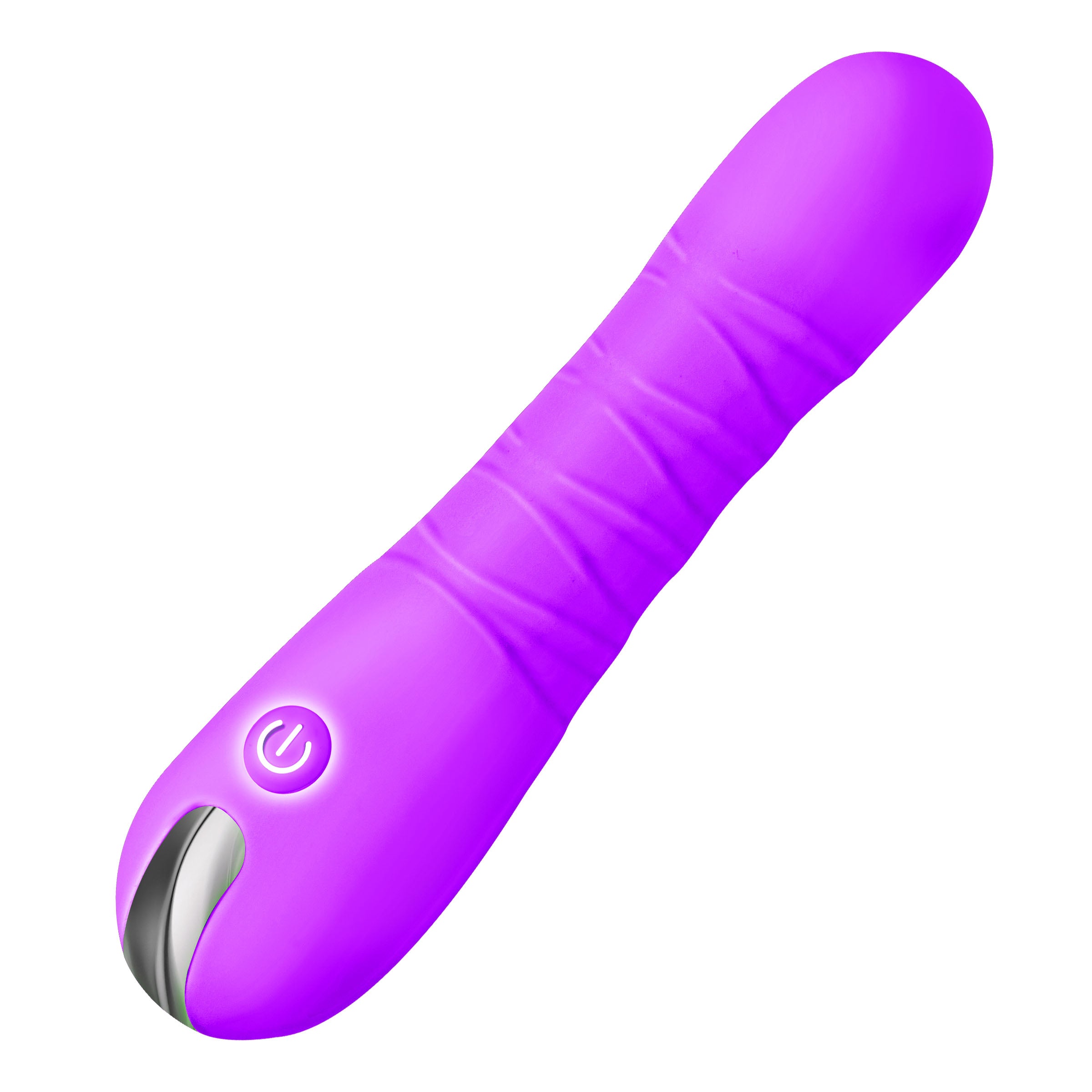 New Thrusting Silicone Dildo - Purple