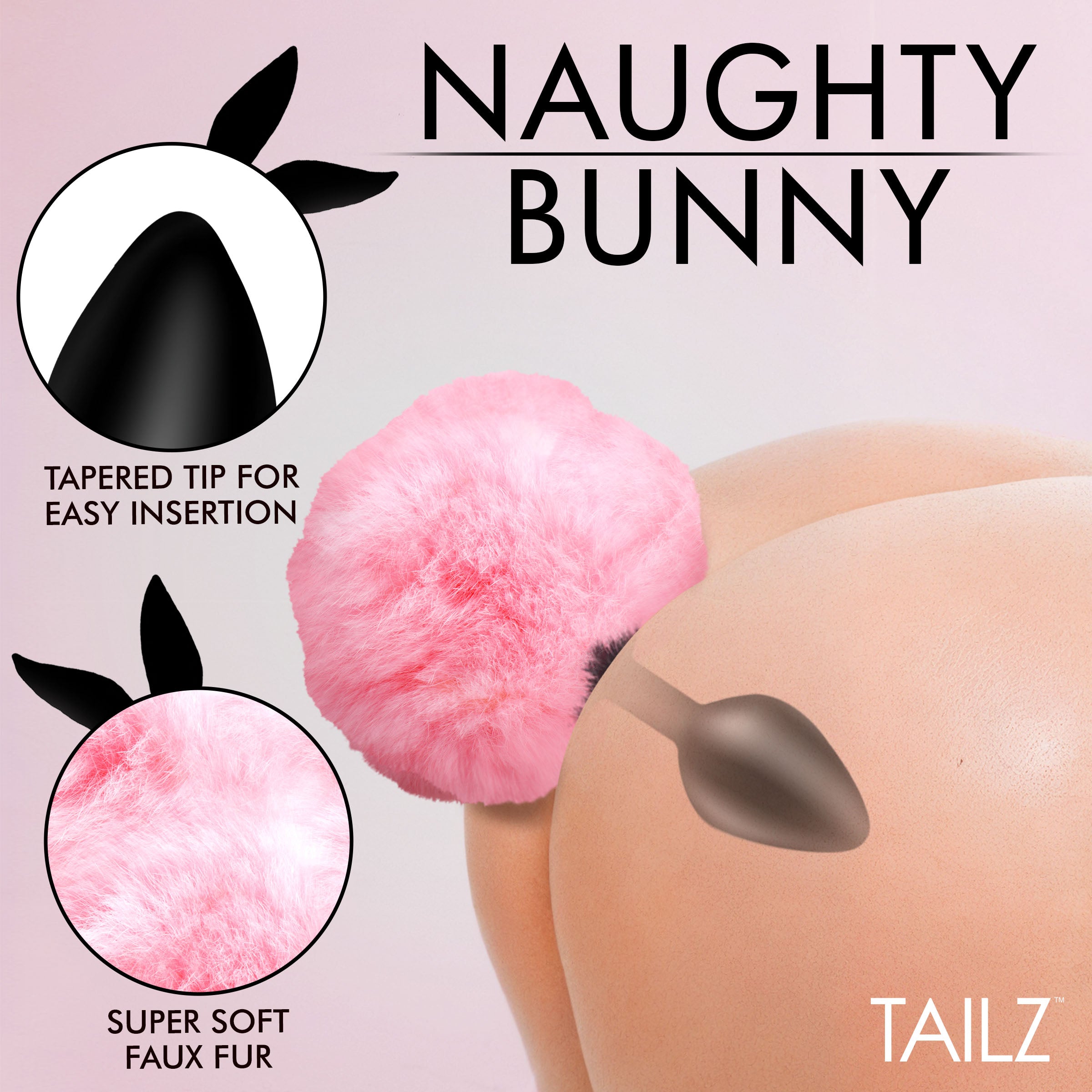 Fluffy Bunny Tail Silicone Plug