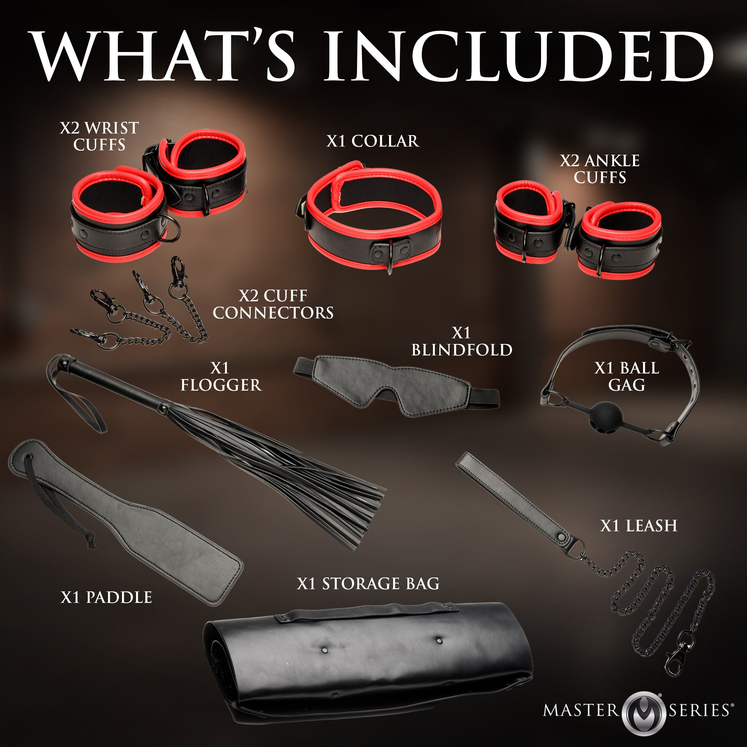 Scarlet Seduction Leather Bondage Travel Set