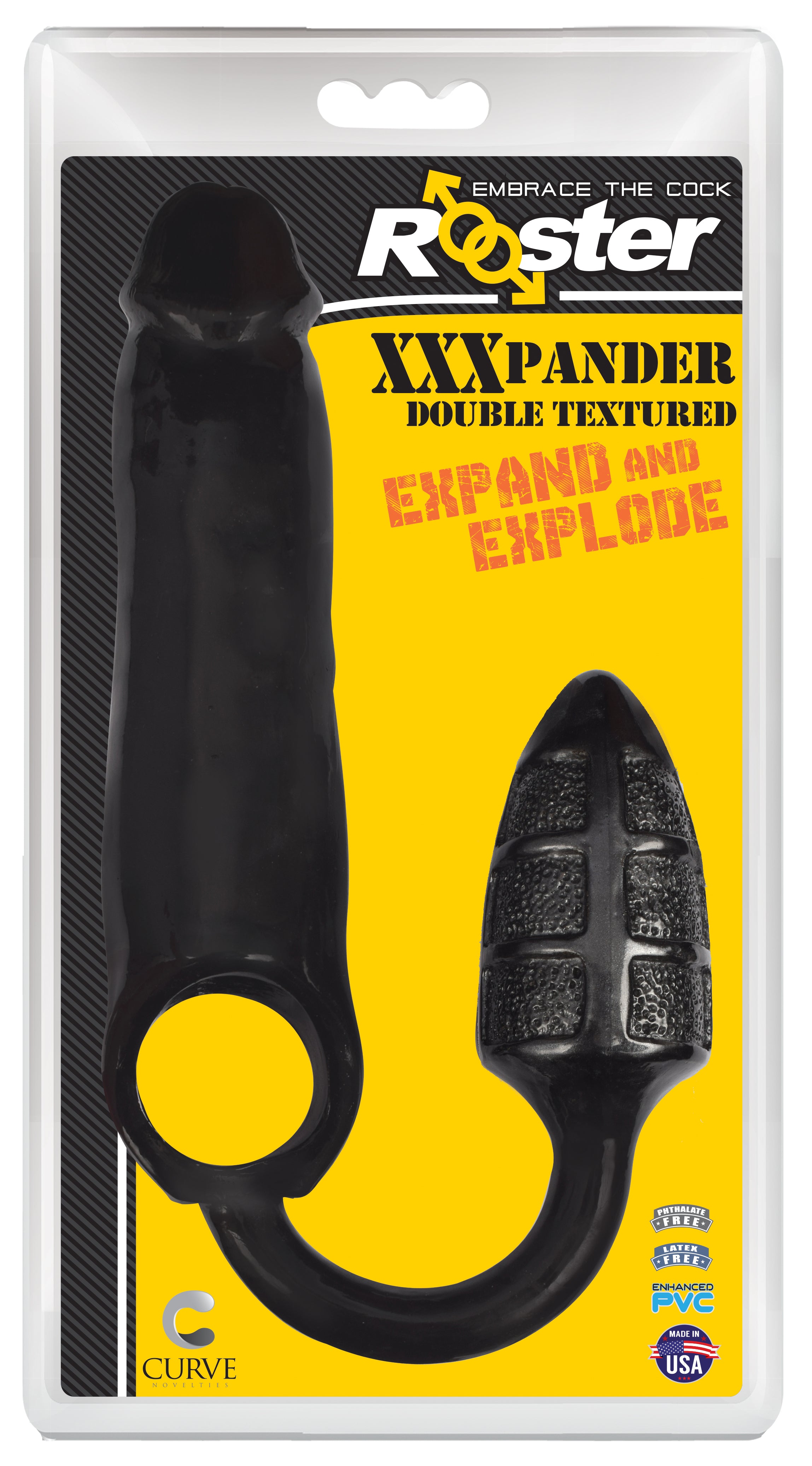 XXXPander Sheath with Double Textured Plug - Black