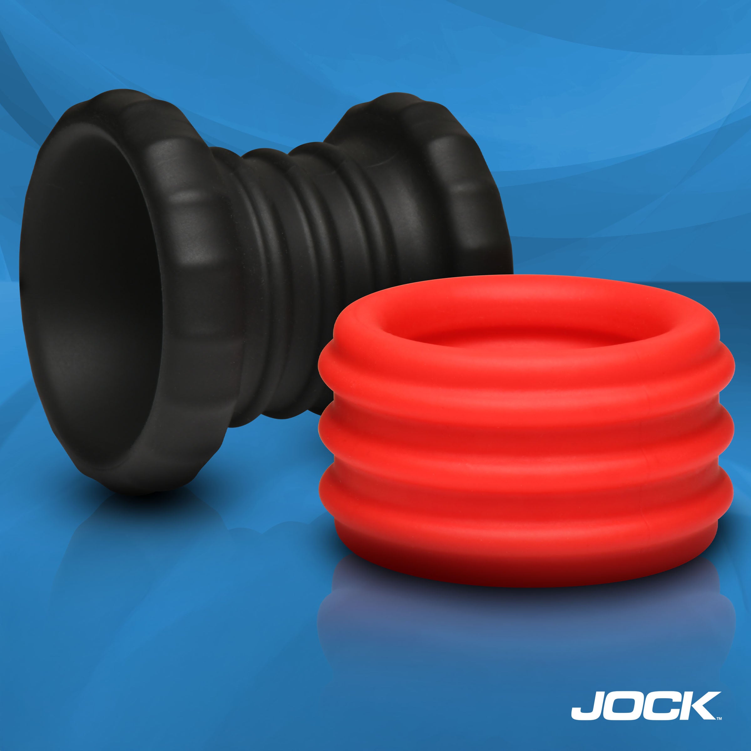 2-in-1 Silicone Cock Ring - Red
