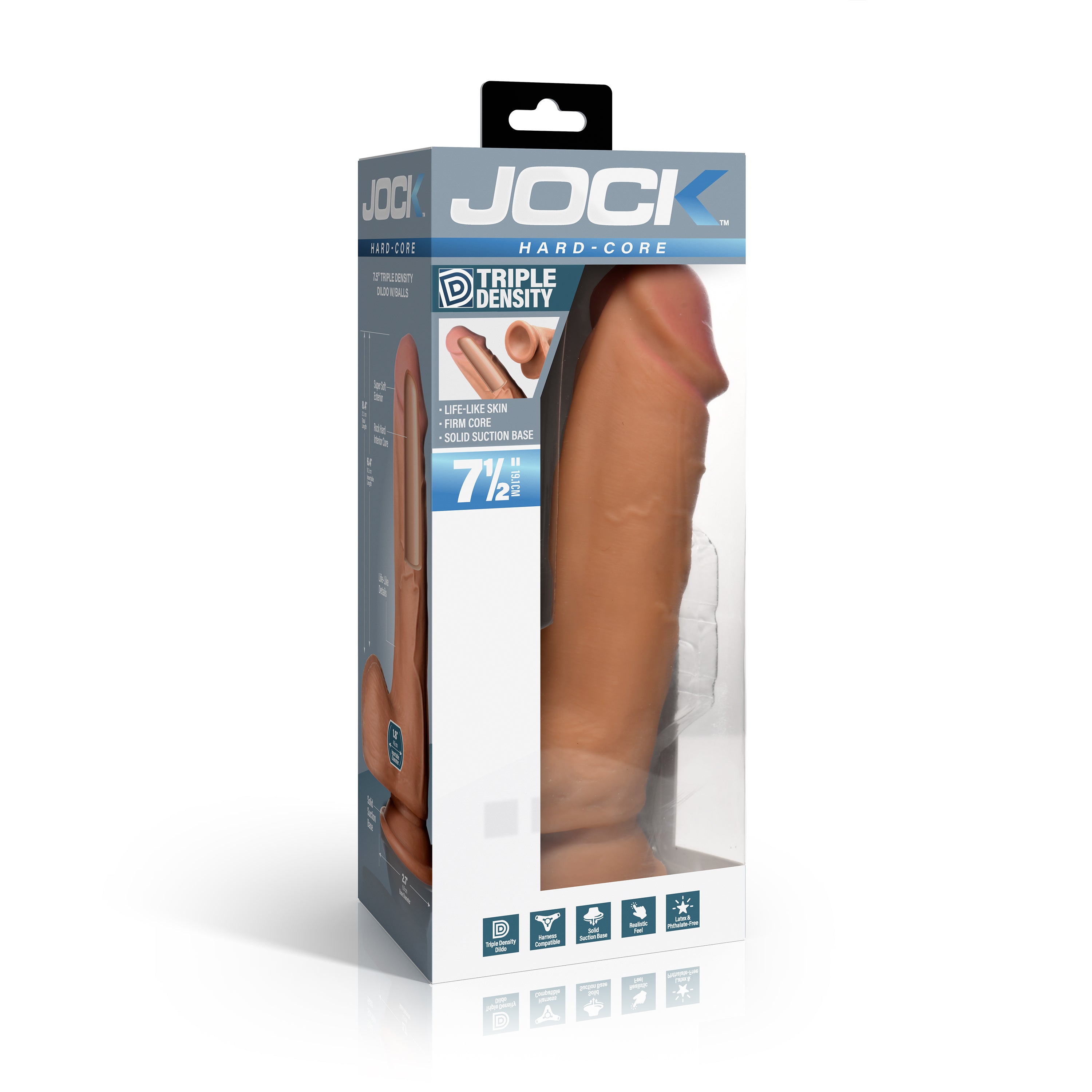 Hard-Core 7.5" Triple Density Dildo w/ Balls