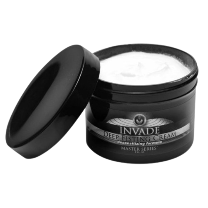 Deep Fisting Cream 8 oz jar with open lid