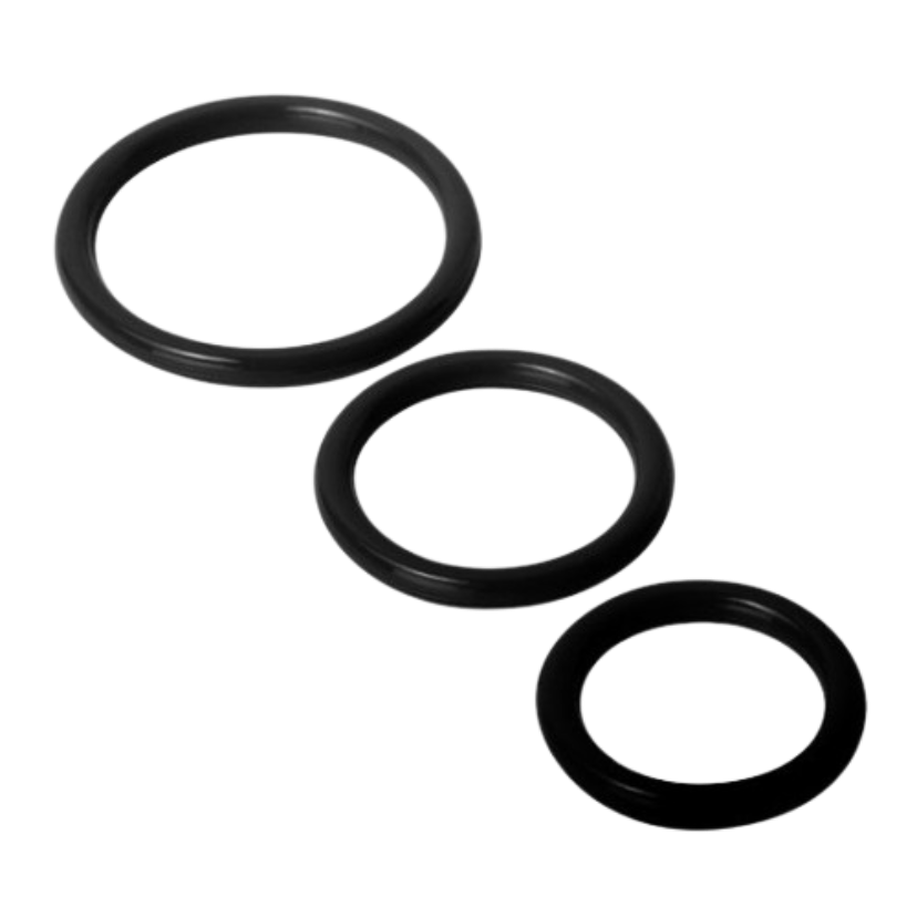three black silicone cock rings sex toy numen wellness