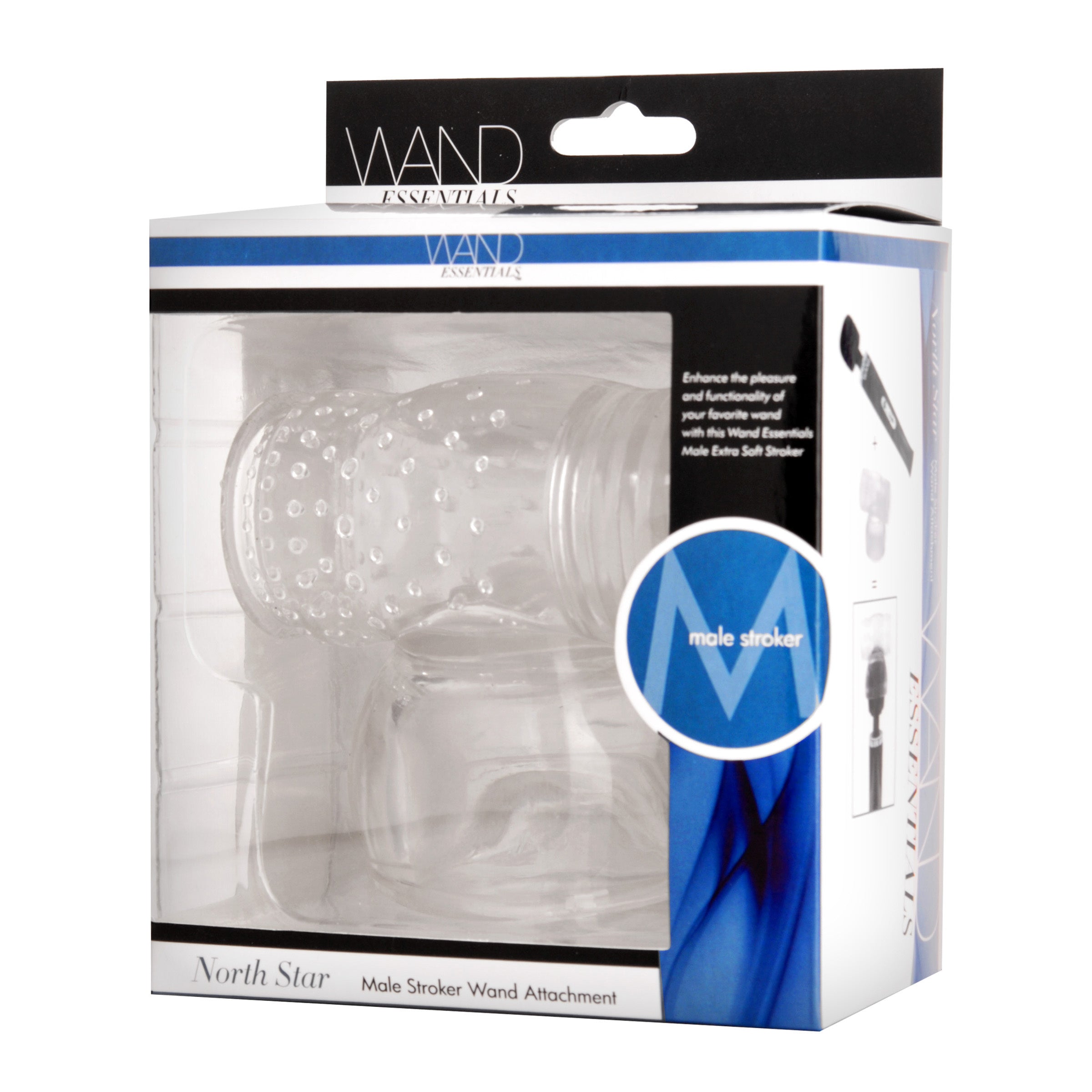 Enhanced Sensation Male Stroker Magic Wand Vibrator - Clear