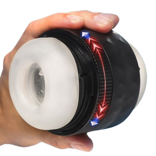 Close-up of adjustable tightening mechanism on masturbator for a personalized experience