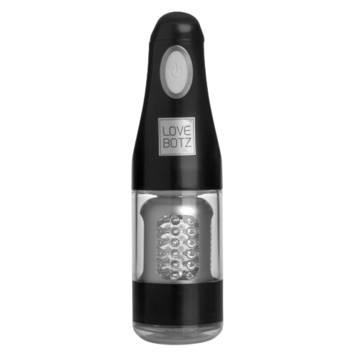 Ultra-Bator Automatic Stroker black pocket pussy standing up front view sex toy numen wellness