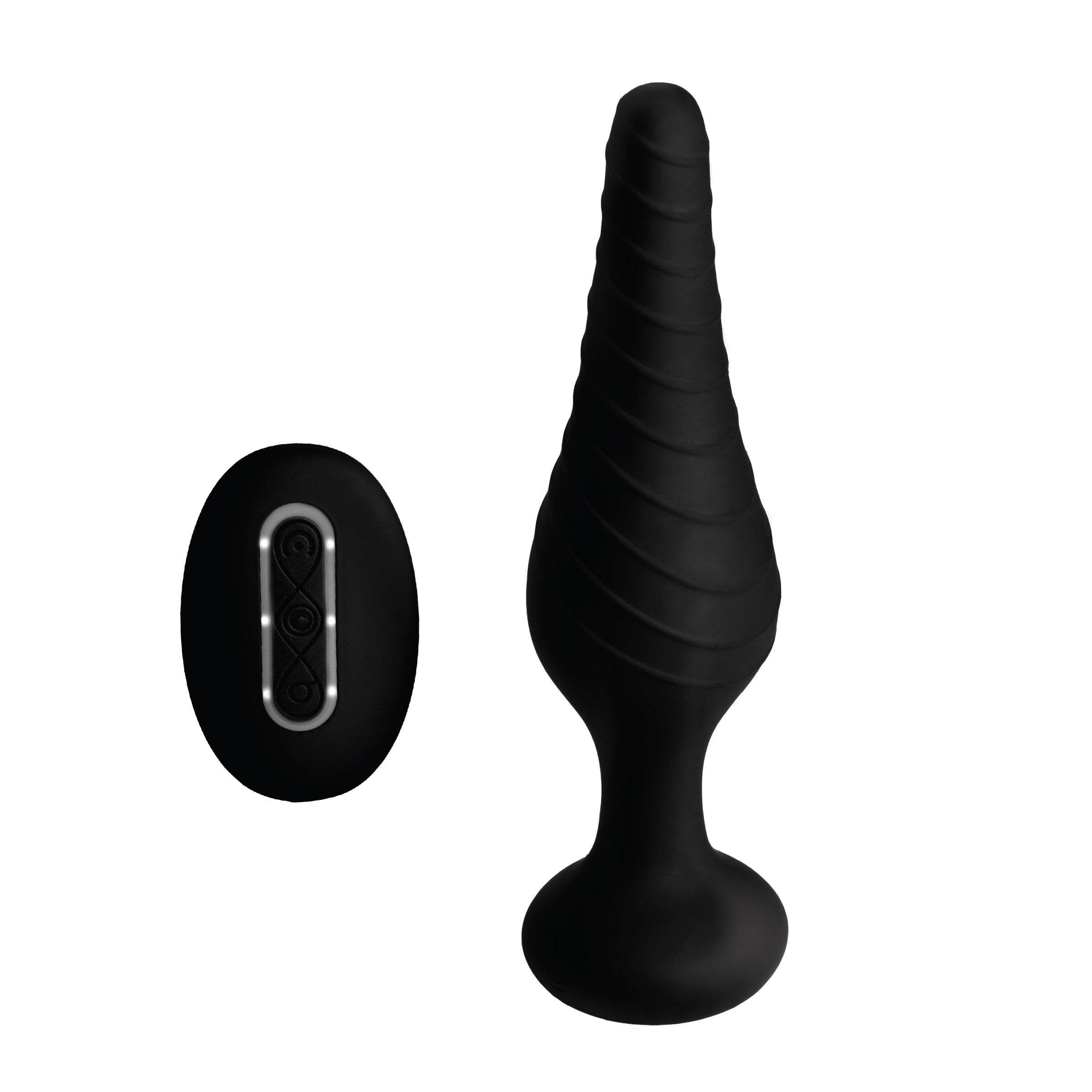 Silicone Anal Plug Remote Control Vibrators - Black