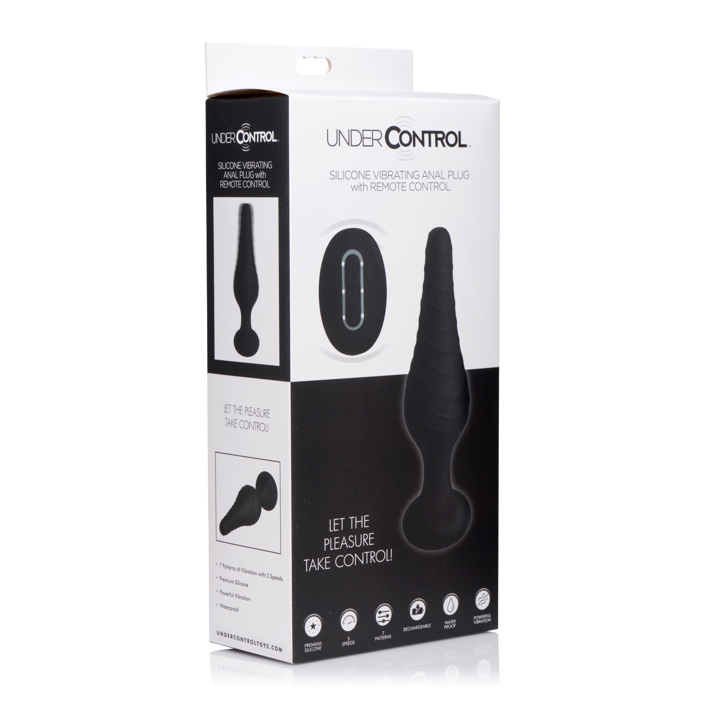 Silicone Anal Plug Remote Control Vibrators - Black