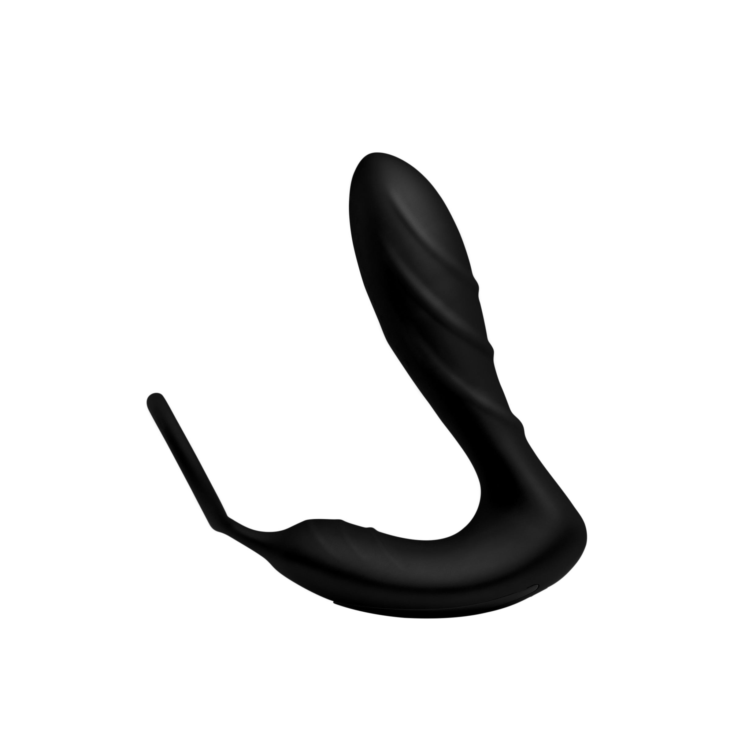 Silicone Prostate Vibrator and Strap Remote Control Vibrators - Black