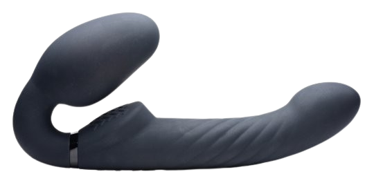 double ended strapless strap-on black side view sex toy numen wellness