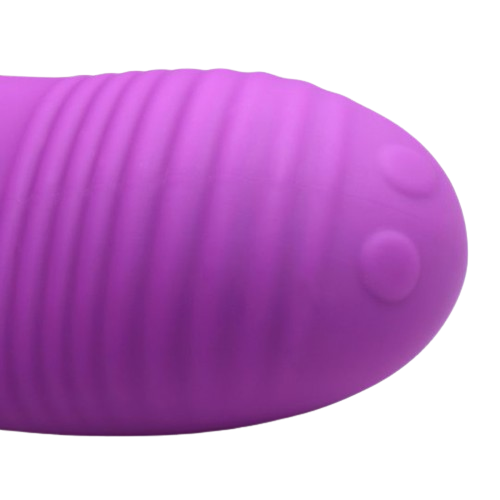 Close-up of textured purple cock ring