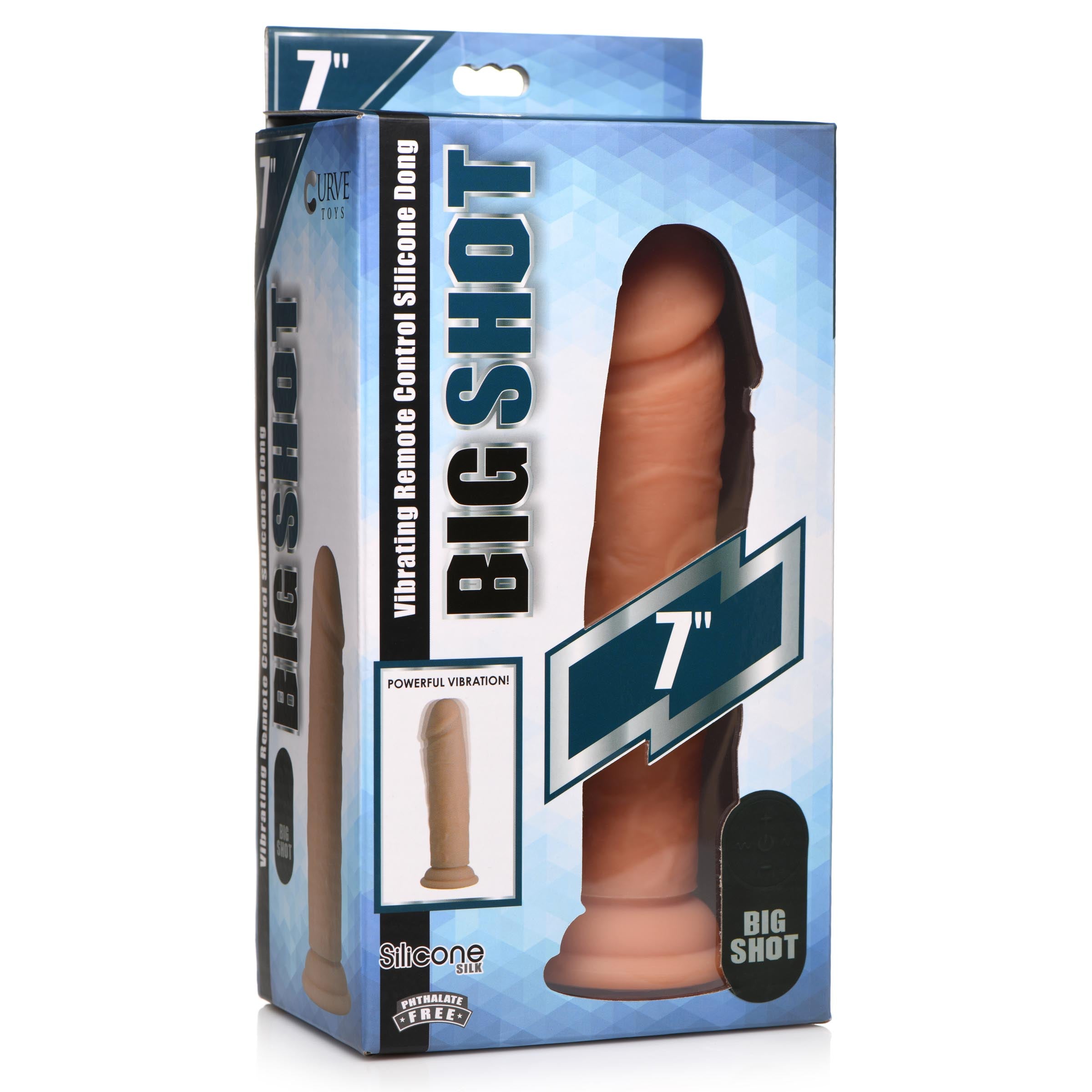 Silicone Dildo 7 Inch Remote Control Vibrators - Flesh