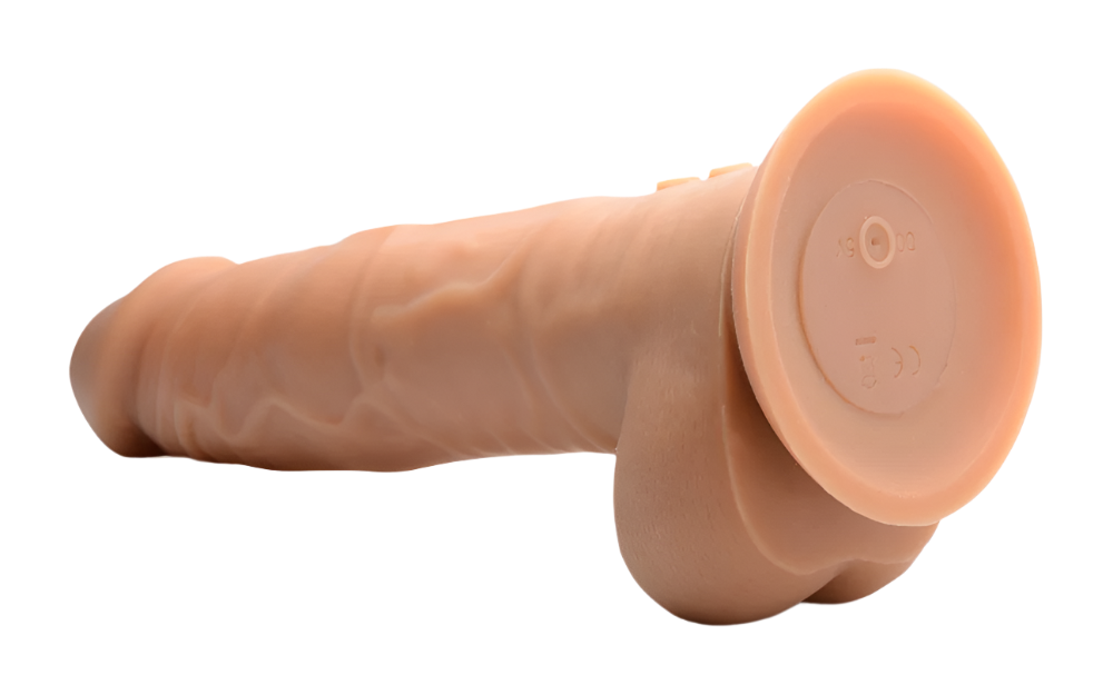 Flesh Thrusting Vibrator angled view with realistic veins design