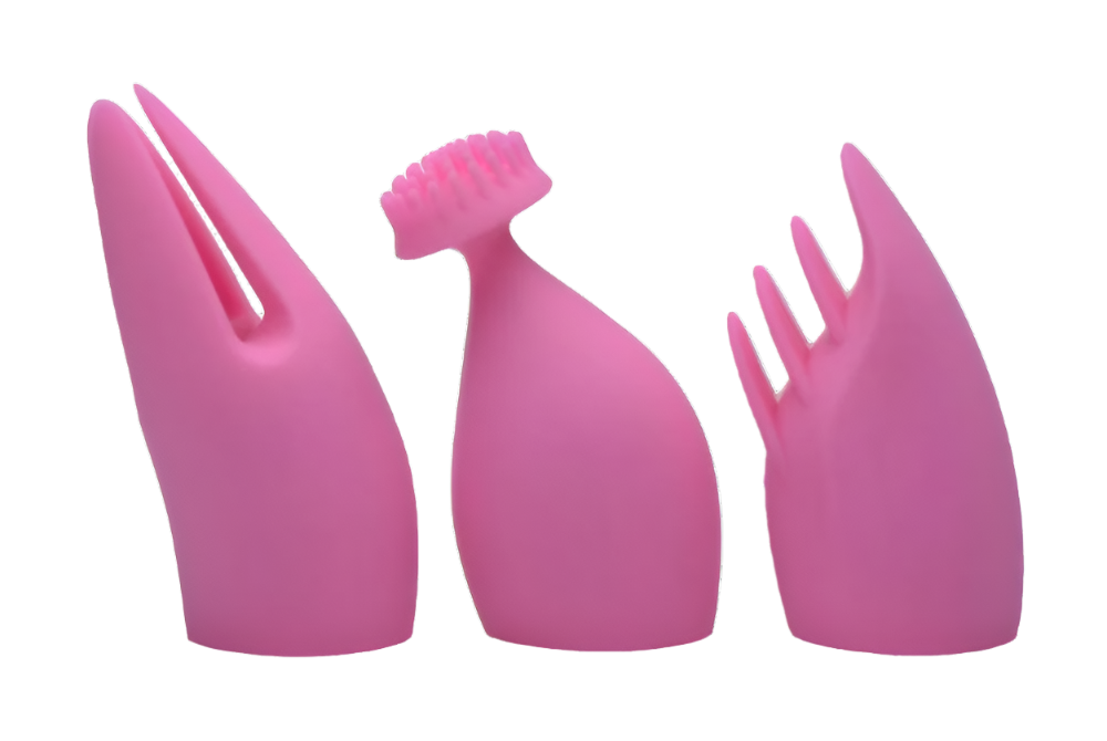 Side view of Pink Silicone Rabbit Vibrator