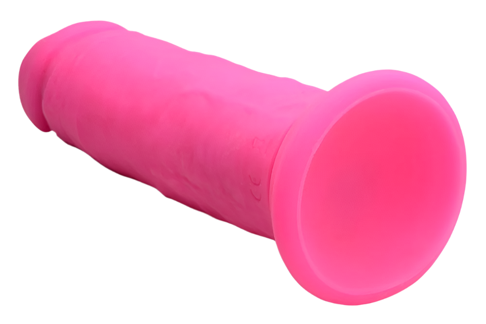 Front view of pink Realistic Vibrators, 28-speed, silicone finish