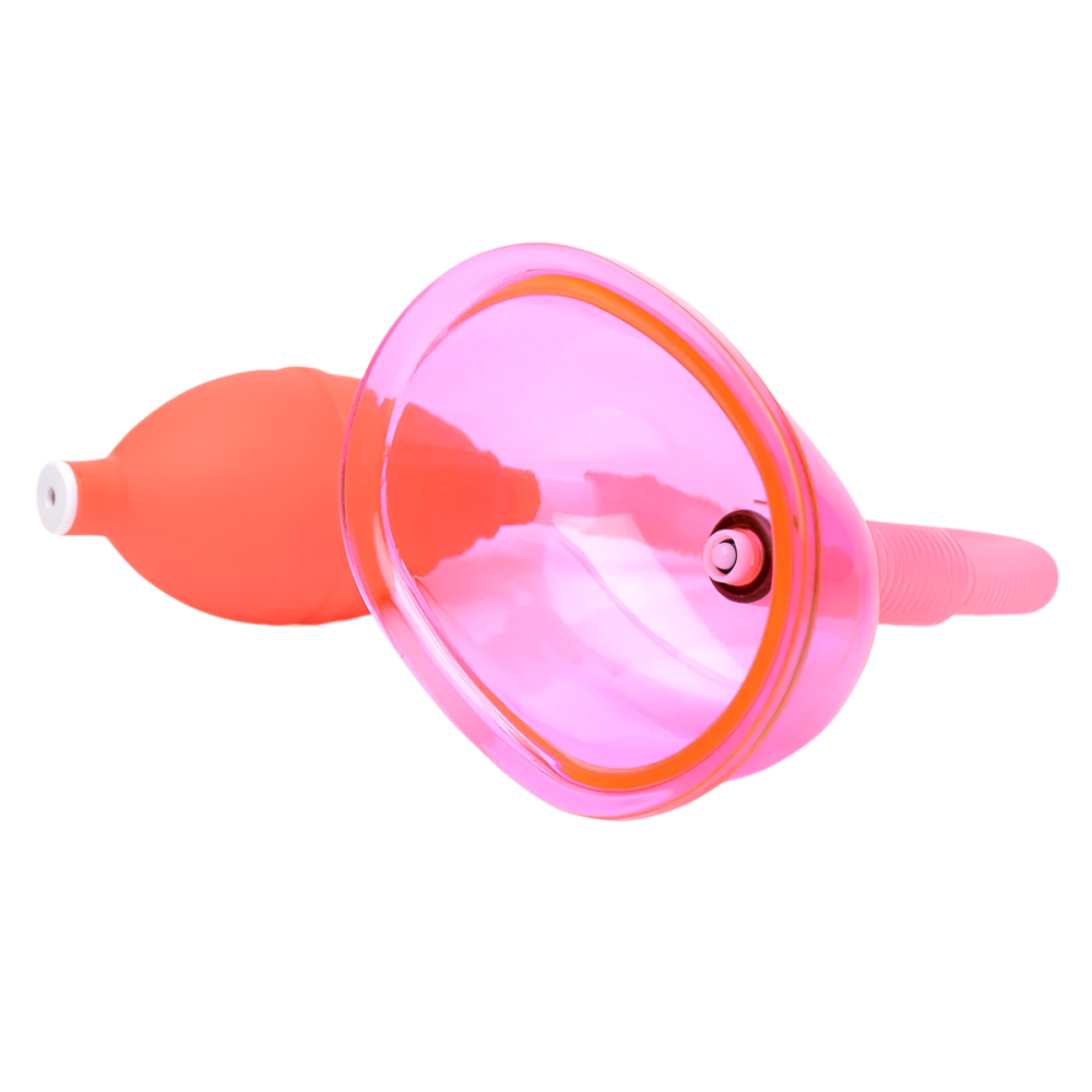 3.8 Inch Pink Pussy Pumps - Front view of small cup suction pump