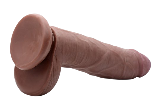 9 Inch Dual Layer Dildo base view with suction cup