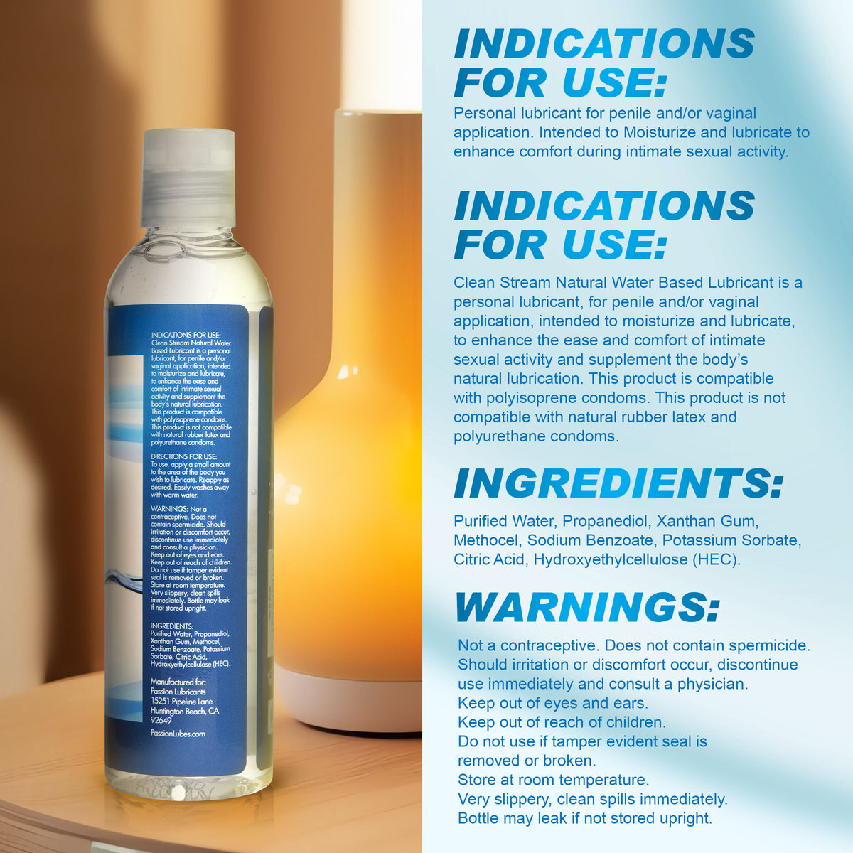CleanStream Water-Based Anal Lube 8 oz – lubricant (view 4)