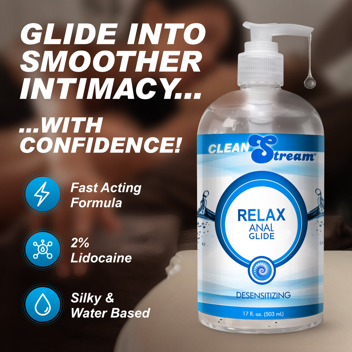 Clean Stream Relax Desensitizing Anal Lube 17 oz – lubricant (view 2)