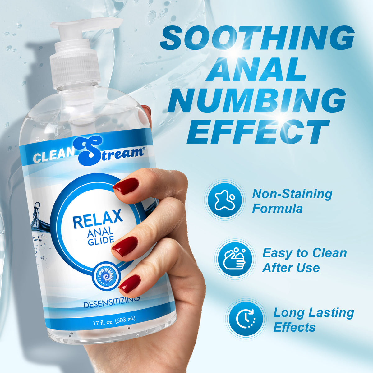 Clean Stream Relax Desensitizing Anal Lube 17 oz – lubricant (view 3)