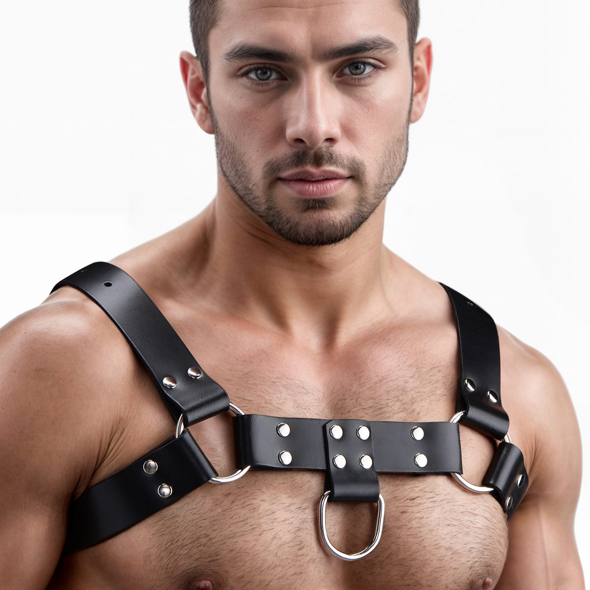 English Bull Dog Harness – strap-on and harness, Metal