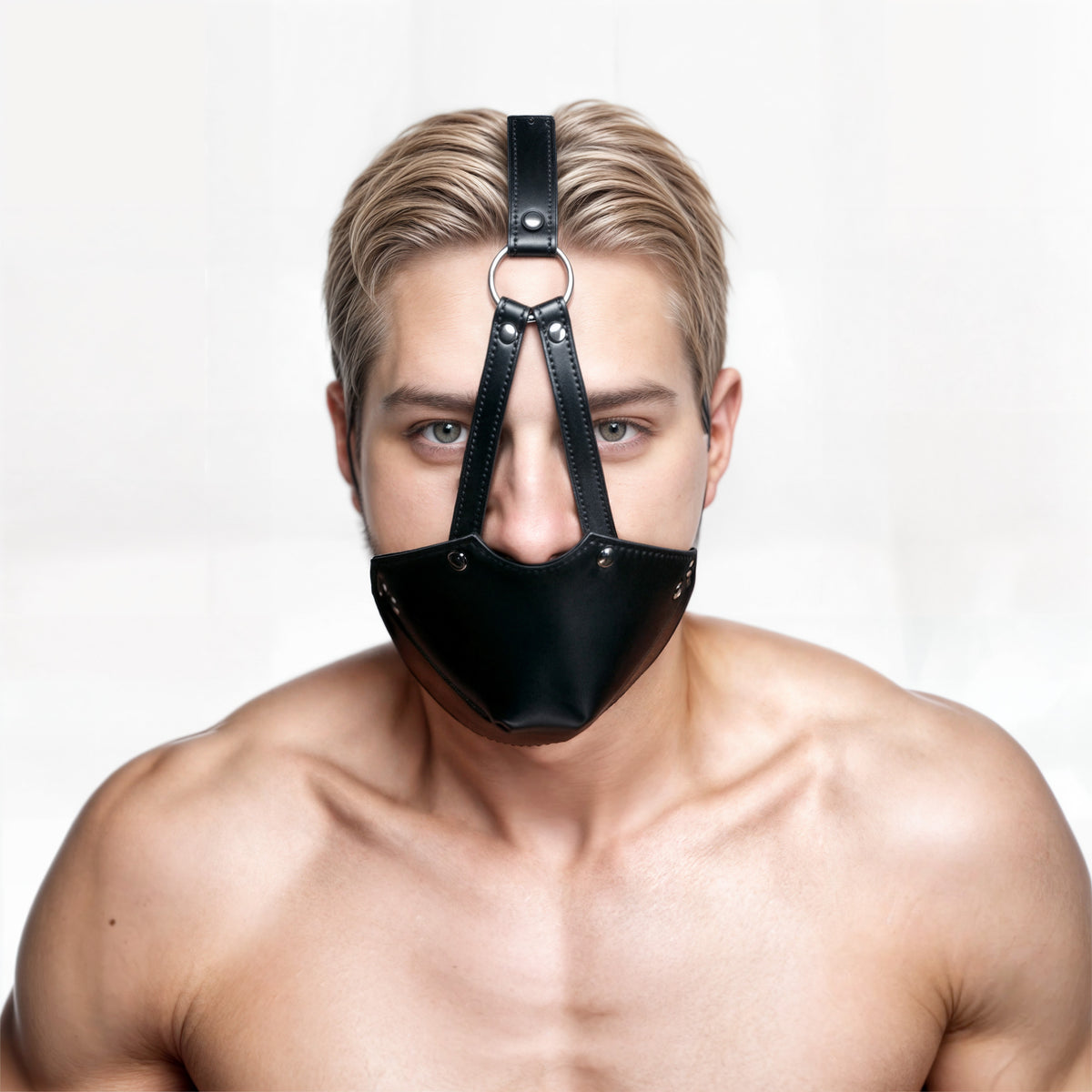 Mouth Harness with Ball Gag, Metal (view 2)