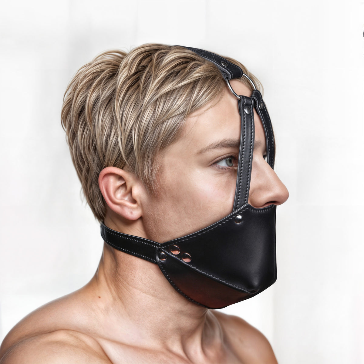 Mouth Harness with Ball Gag, Metal