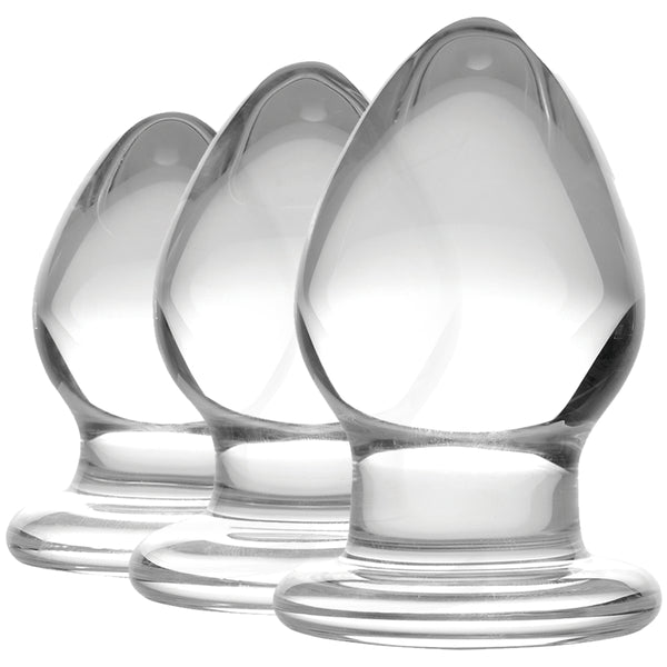 Triplets 3 Piece Glass Anal Plug Kit – butt plug, Glass