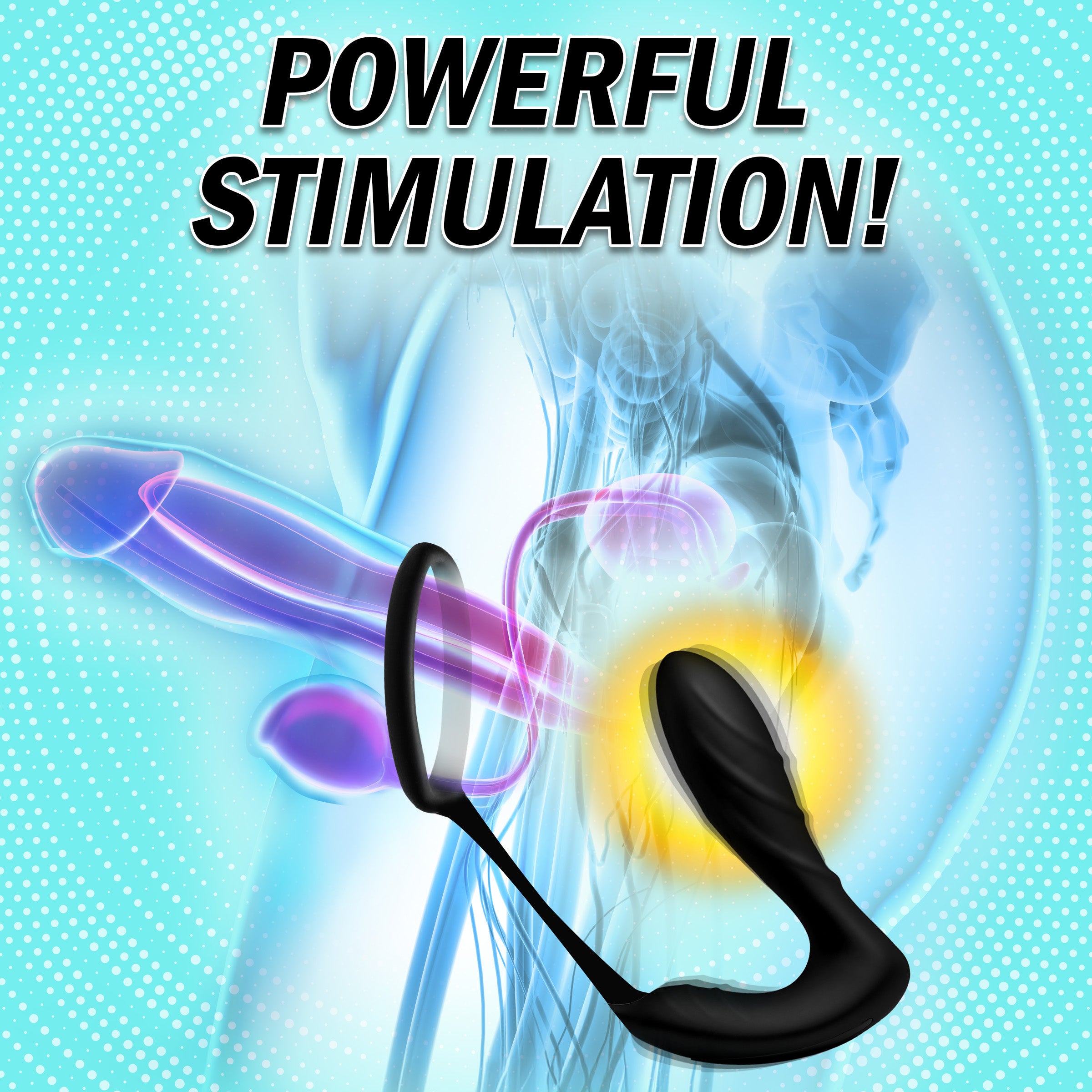 Silicone Prostate Vibrator and Strap Remote Control Vibrators - Black