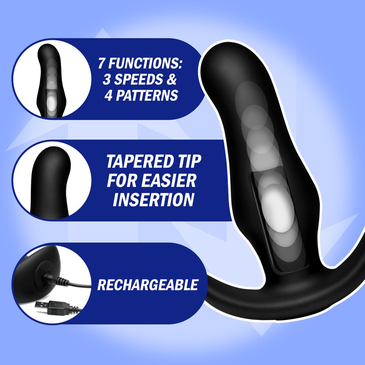 Kinetic Thumping 7X Prostate Anal Plug – prostate massager, Silicone (view 4)