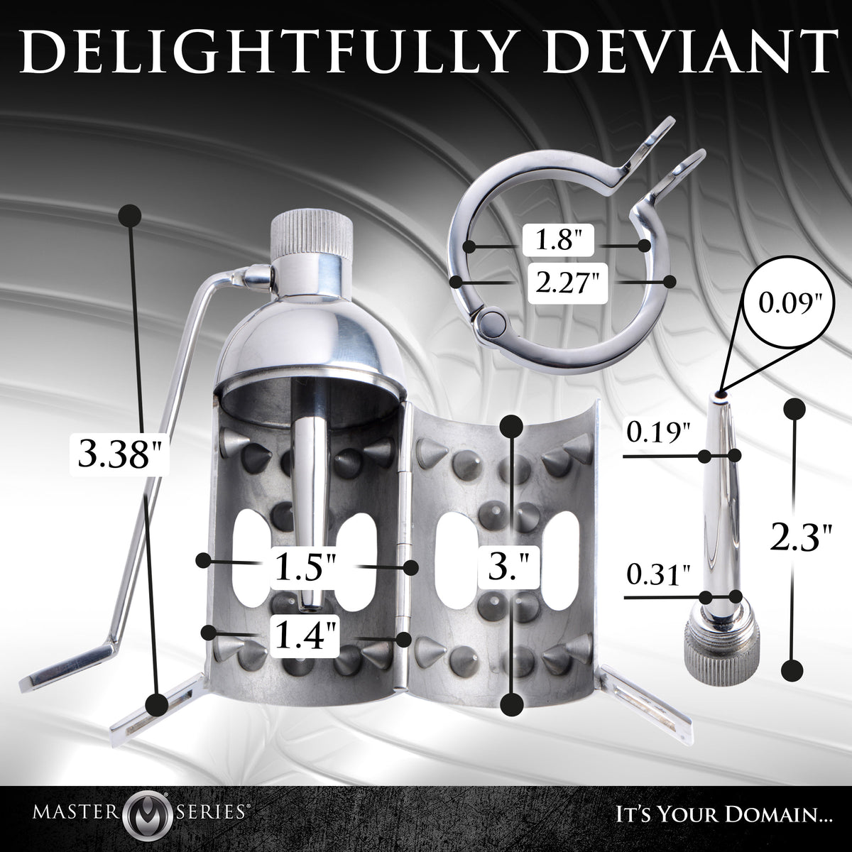 Spiked Chamber Chastity Cage – chastity device, Metal (view 4)