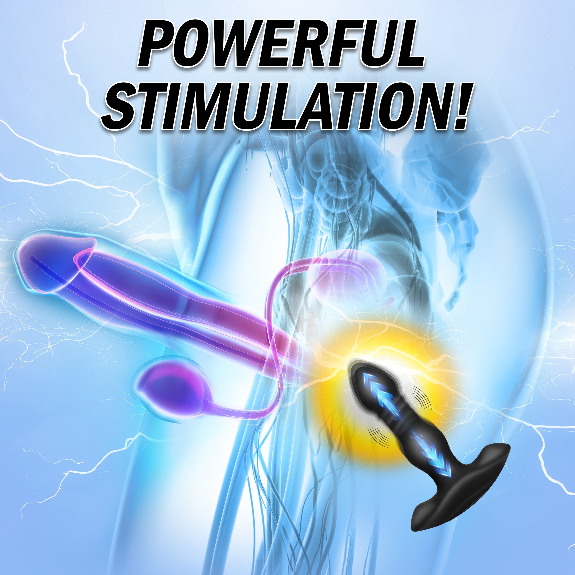 Vibrating and Thrusting Remote Control Silicone Anal Plug