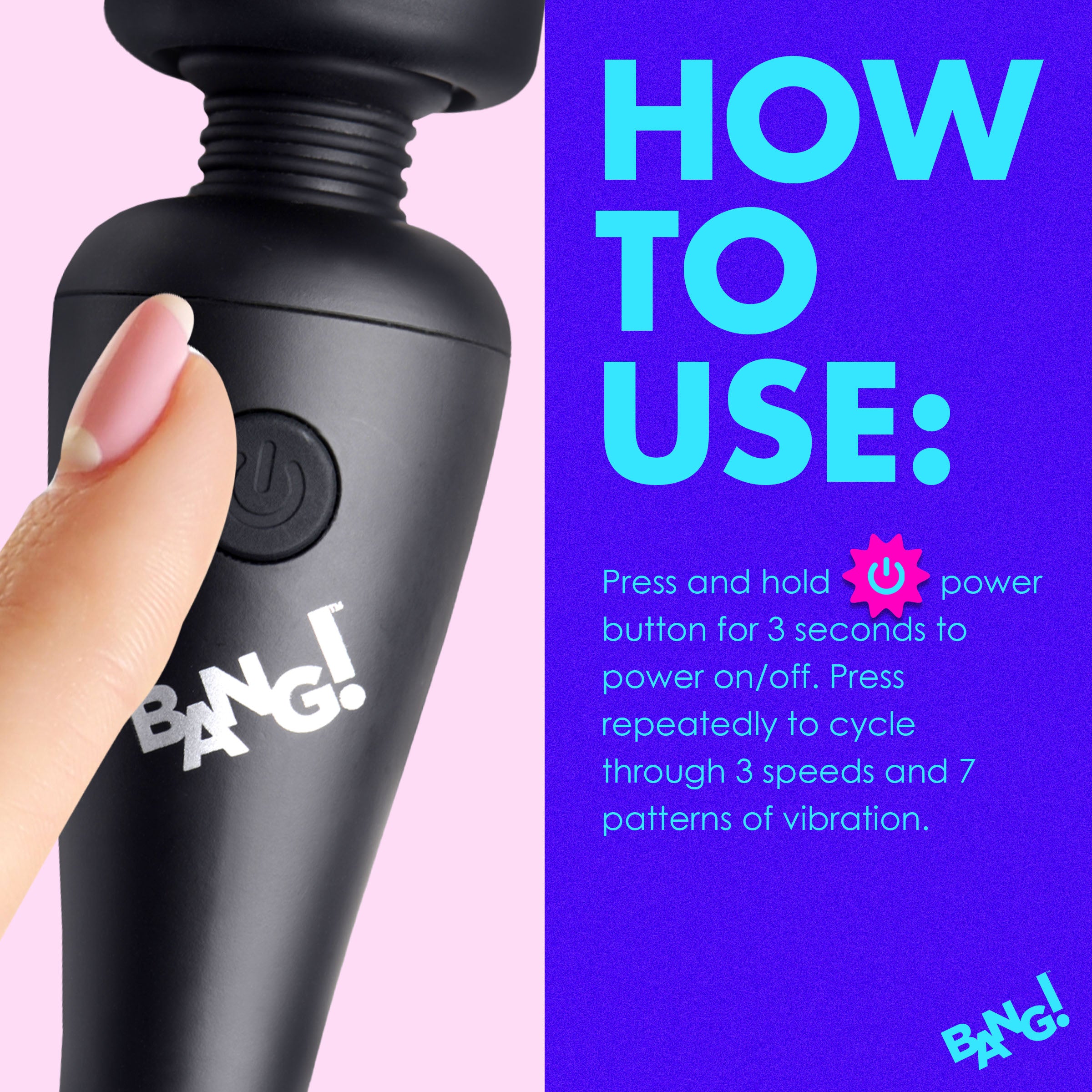 10X Ultra Powerful Silicone Mini Wand - Black