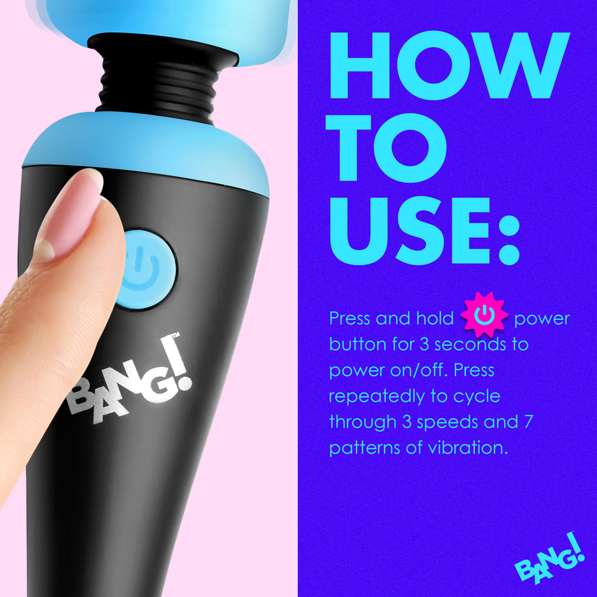 10X Ultra Powerful Silicone Mini Wand - Blue – wand massager, Silicone (view 6)