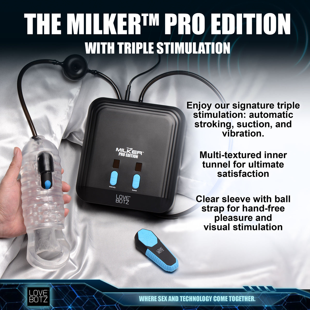 The Milker Pro Edition with Automatic Stroking, Suction and Vibration – masturbator, Silicone (view 2)