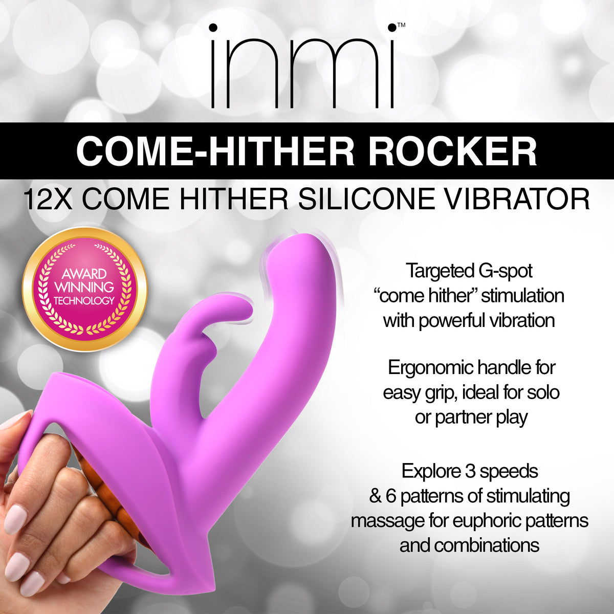 12X Come-Hither Rocker Silicone Vibrator – rabbit vibrator, Silicone (view 2)