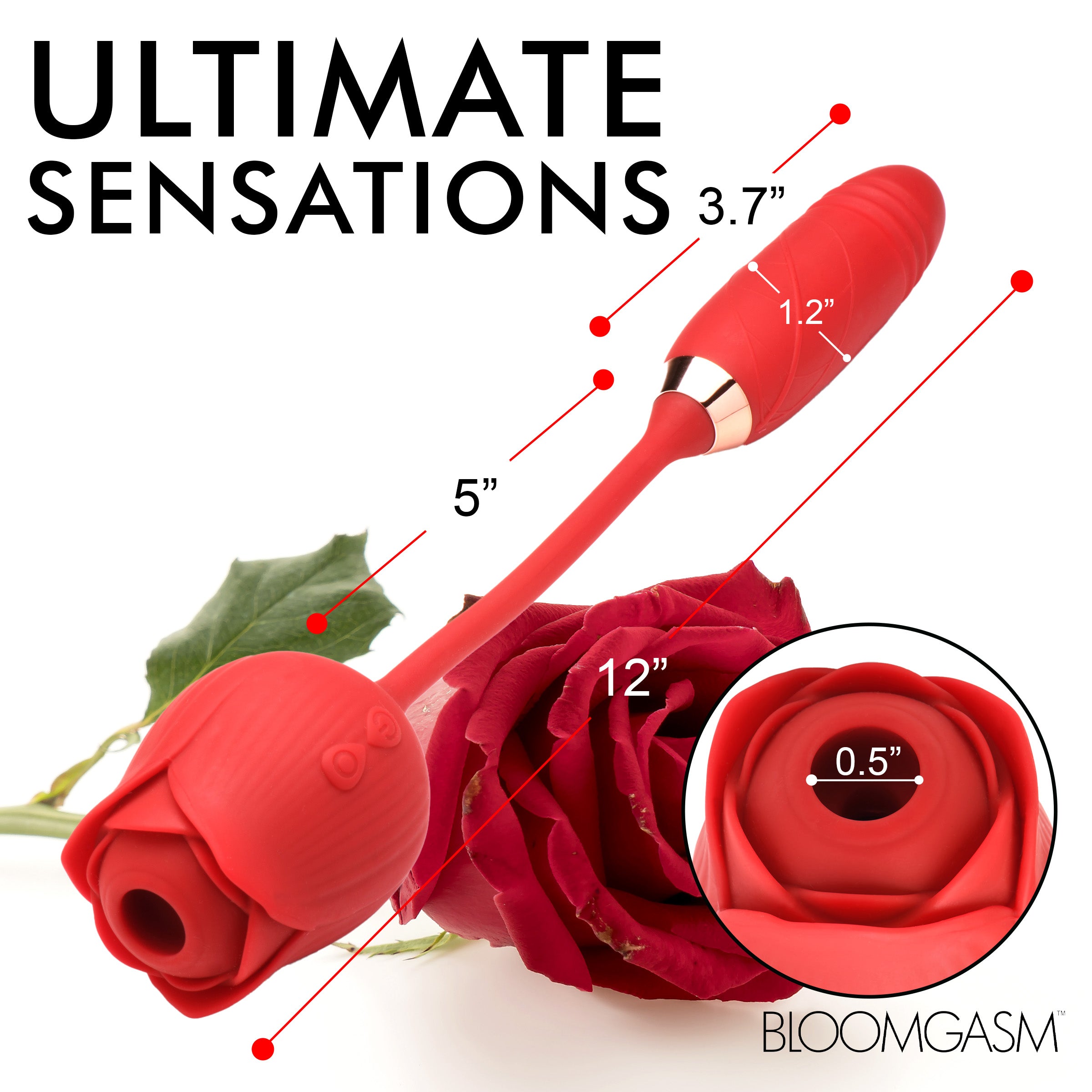10 Speed Romping Rose Suction and Thrusting Rose Vibrator