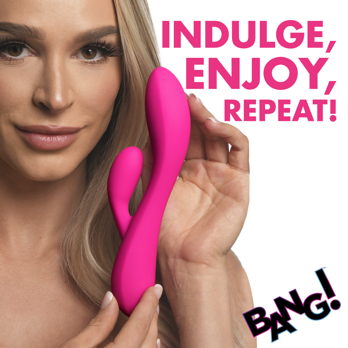 10X Flexible Silicone Rabbit Vibrator - Pink, Silicone (view 3)