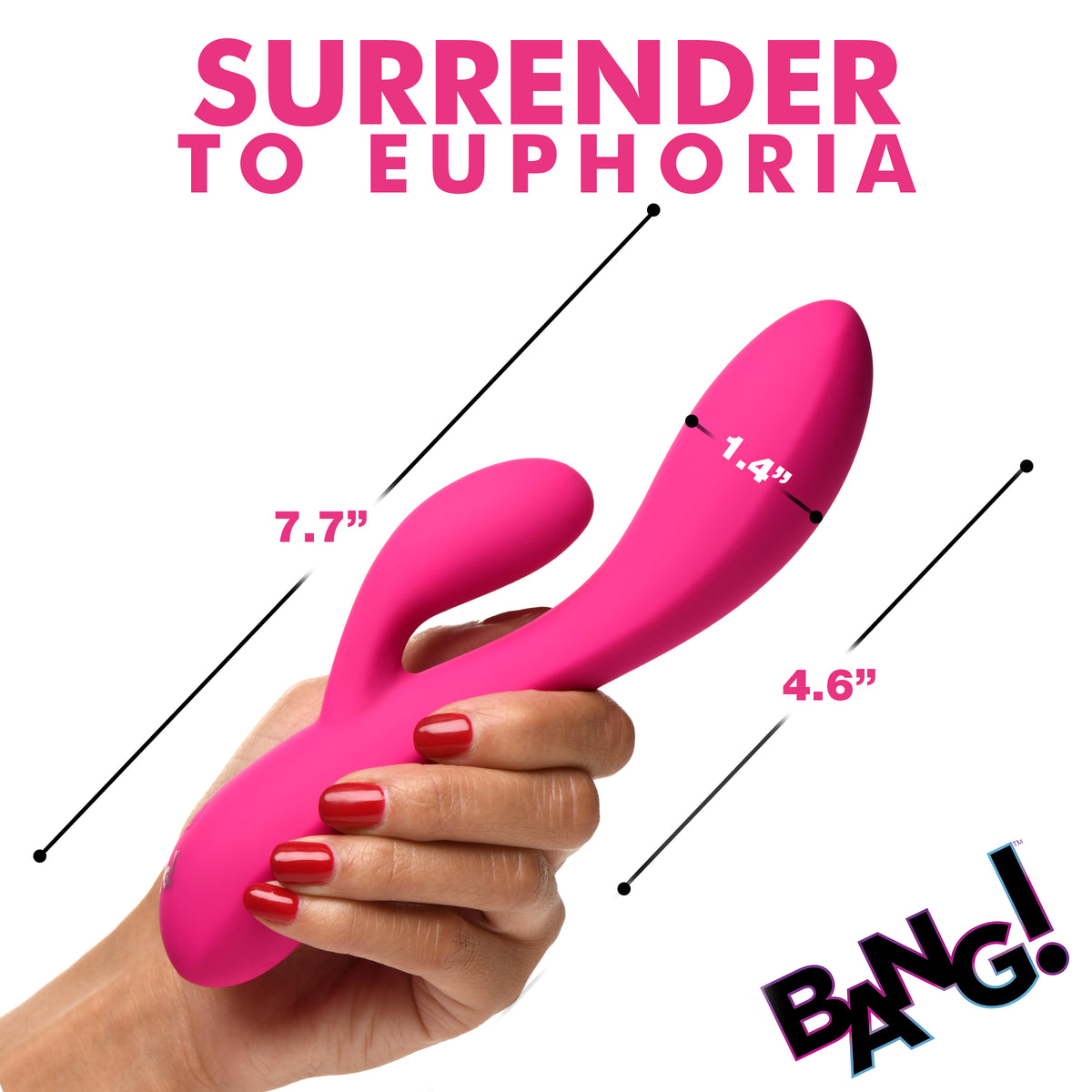 10X Flexible Silicone Rabbit Vibrator - Pink, Silicone (view 4)