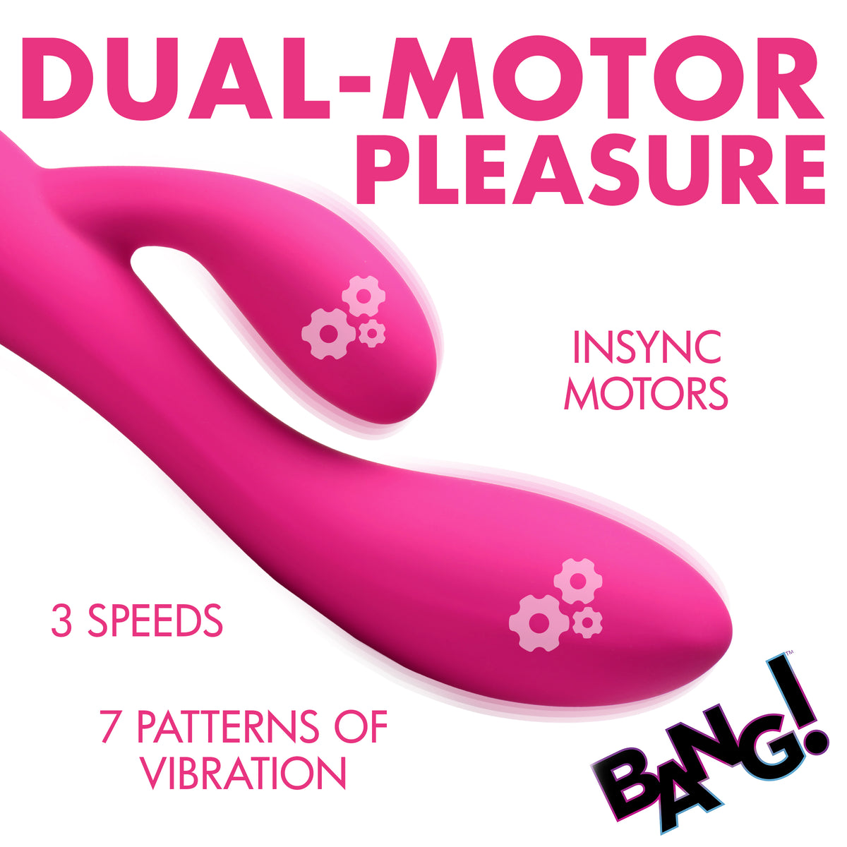 10X Flexible Silicone Rabbit Vibrator - Pink, Silicone (view 6)